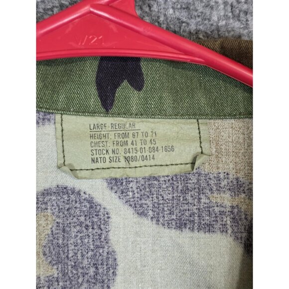 VINTAGE US Army USGI BDU Jacket Mens Large Regular Woodland Camo Combat Coat 90s - Picture 3 of 8